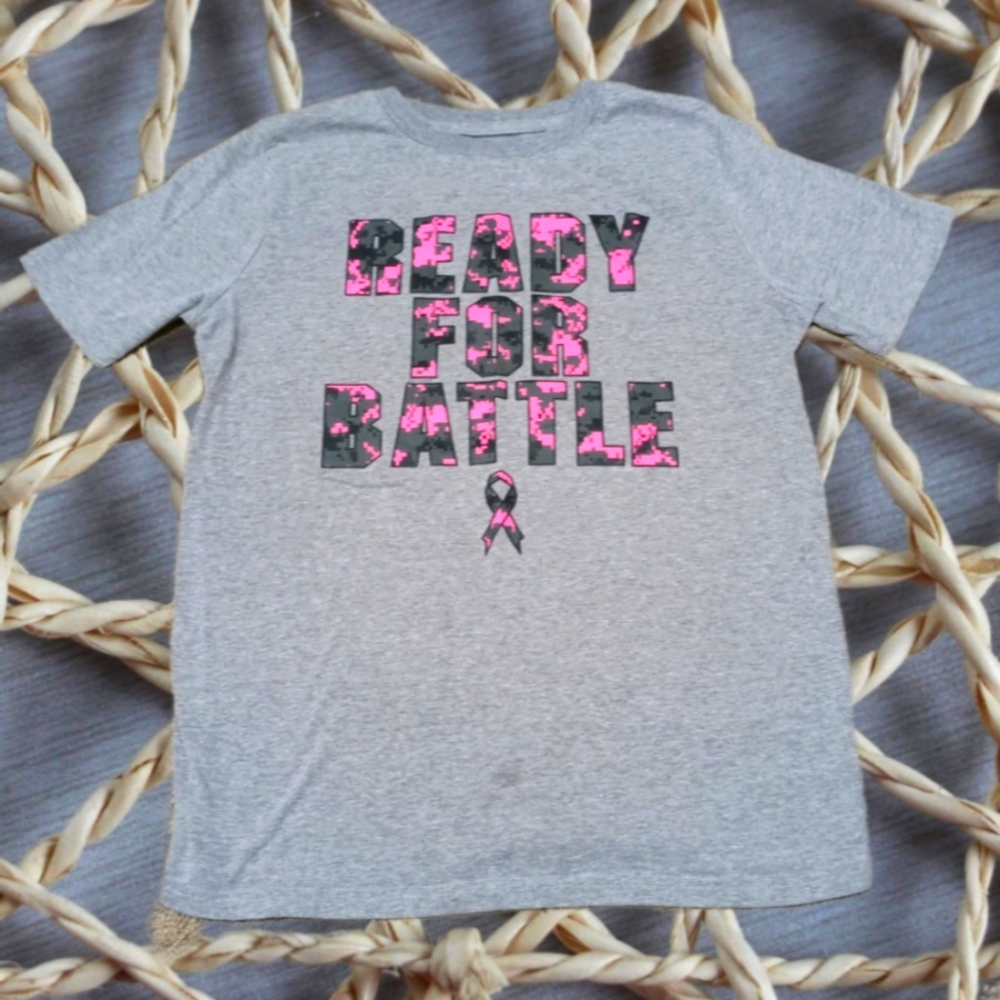 Womens Breast Cancer Awareness Tee Grey Pink Black